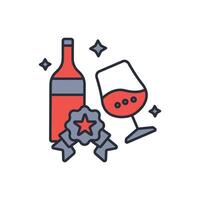 Champagne icon. .Editable stroke.linear style sign for use web design,logo.Symbol illustration. vector