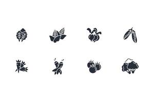 Vegetables icon set..Editable stroke.linear style sign for use web design,logo.Symbol illustration. vector