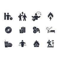 Weight loss icon set..Editable stroke.linear style sign for use web design,logo.Symbol illustration. vector