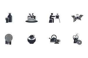 Breakfast icon set..Editable stroke.linear style sign for use web design,logo.Symbol illustration. vector