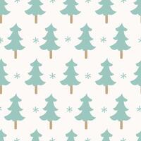 Festive seamless pattern with Christmas trees, mint color. Perfect for holiday wrapping paper and textiles vector
