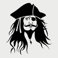 black and white pirate icon isolated vector