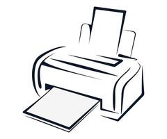 estilizado impresora icono aislado vector