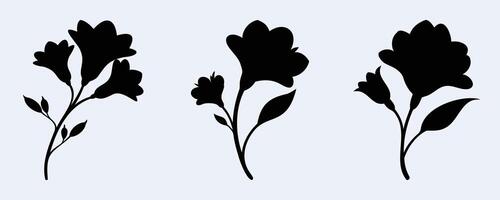 Freesia Silhouette Bundle illustration vector