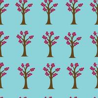 Tree with flower pattern vector