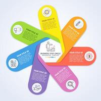 7 step business infographic diagram template vector