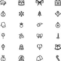 flat design Christmas element collection vector