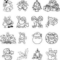 Christmas Design Element Illustration Set Isolated On A Plain Background. vector