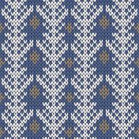 Knitting with beautiful patterns is used in winter clothes. vector