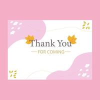 thank you card template with a cute and attractive frame vector
