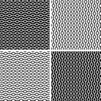 Abstract geometric seamless black white stripe pattern with diamonds vector