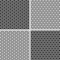 Abstract geometric seamless black white stripe pattern with ovals vector