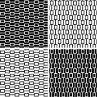 Abstract geometric seamless black white stripe pattern with rectangles vector