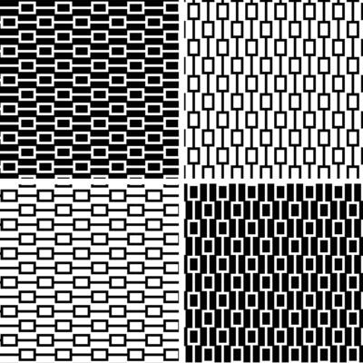 Abstract geometric seamless black white stripe pattern with rectangles