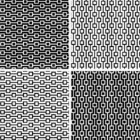 Abstract geometric seamless black white stripe pattern with squares vector