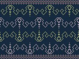 Colorful seamless knitting pattern. Design for capet, wrapping, clothing, knitting, Ikkat, ikat, fabric. vector