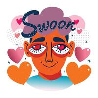 Romantic wait sticker in flat style vector