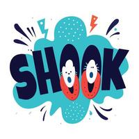 Shocked typography sticker in flat style vector