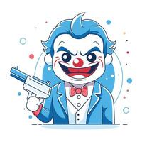 A flat style illustration of clown gun vector