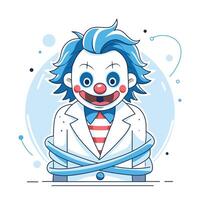 A flat style illustration of scary clown vector