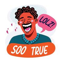 So Funny sticker in flat style vector