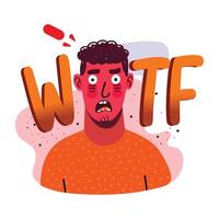 A shocked person sticker in flat style vector