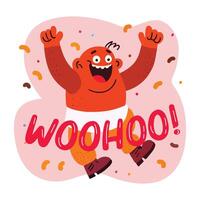 Excitement sticker in flat style vector