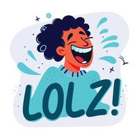 Extremely funny sticker in flat style vector