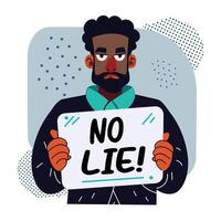 A flat style sticker of no lie typography vector