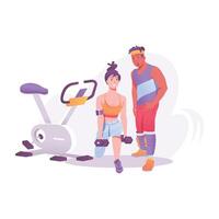 Gym coach illustration in flat style vector