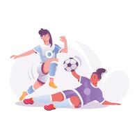 A flat style illustration of football goal vector