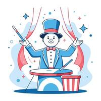 Magician illustration in flat style vector