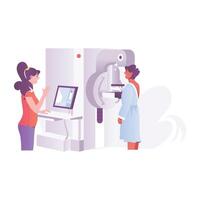 A flat style illustration of mammography vector