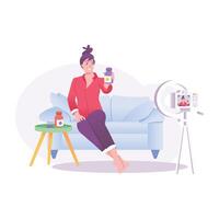 A blogger illustration in flat style vector