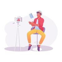 recording illustration in flat style vector