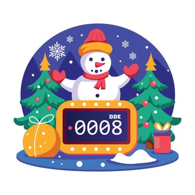 A flat style illustration of new year countdown