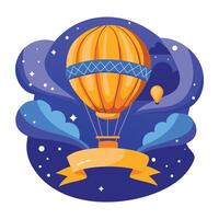 Sky adventure illustration in flat style vector