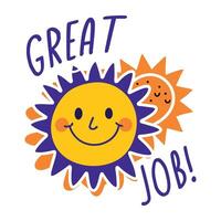 Great job sticker in comic style vector