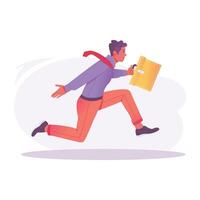 Late character illustration in flat style vector