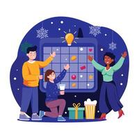 Playing game illustration in flat style vector