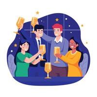 Celebrate drinking illustration in flat style vector