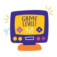 Game console sticker in comic style vector