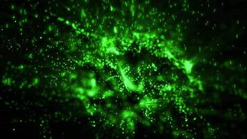 cosmic matter saturated with bright light rotates in virtual space emitting energy. video