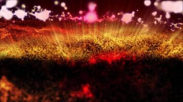 Magical waves of bright energy.High tech rainbow light ray particles and bokeh energy video