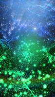 Magical waves of bright energy.High tech rainbow light ray particles and bokeh energy video