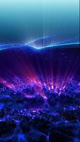 Magical waves of bright energy.High tech rainbow light ray particles and bokeh energy video