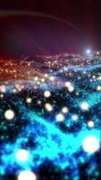 Magical waves of bright energy.High tech rainbow light ray particles and bokeh energy video