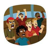 A flat style illustration of fans reaction vector