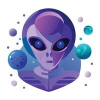 Extraterrestrial icon in flat style vector