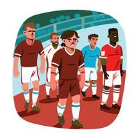 A flat style illustration of match players vector